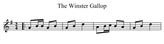 The Winster Gallop - staff notation