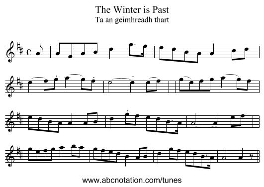 The Winter is Past - staff notation