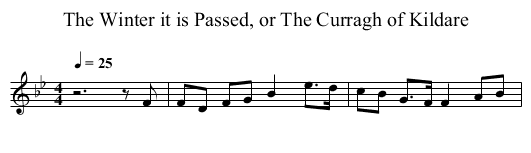 The Winter it is Passed, or The Curragh of Kildare - staff notation
