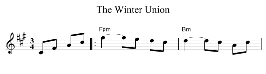 The Winter Union - staff notation