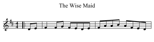 The Wise Maid - staff notation