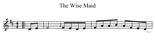 The Wise Maid - staff notation