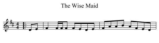 The Wise Maid - staff notation
