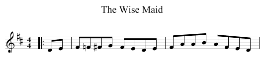 The Wise Maid - staff notation