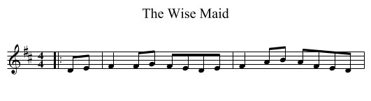 The Wise Maid - staff notation