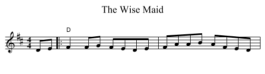 The Wise Maid - staff notation