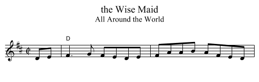 the Wise Maid - staff notation