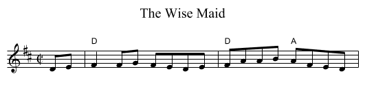 The Wise Maid - staff notation