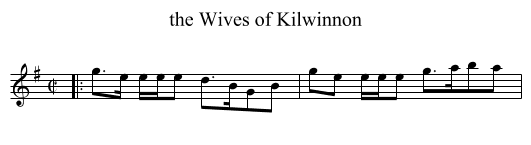 the Wives of Kilwinnon - staff notation