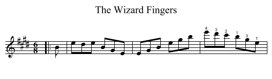 The Wizard Fingers - staff notation