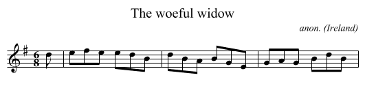 The woeful widow - staff notation