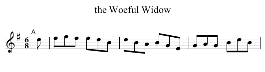 the Woeful Widow - staff notation