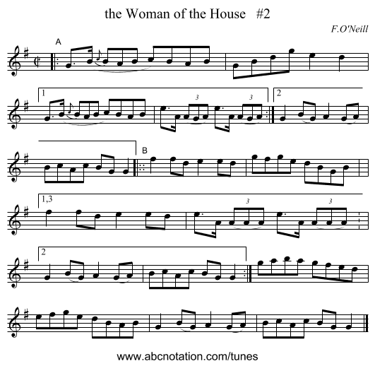 the Woman of the House #2 - staff notation