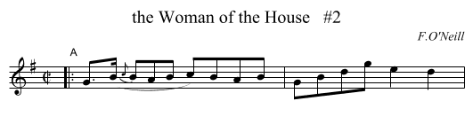 the Woman of the House   #2 - staff notation