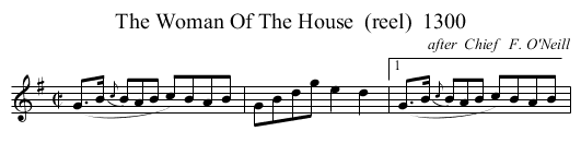 The Woman Of The House  (reel)  1300 - staff notation