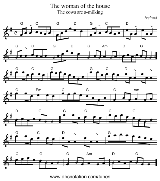 The woman of the house - staff notation