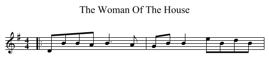 The Woman Of The House - staff notation