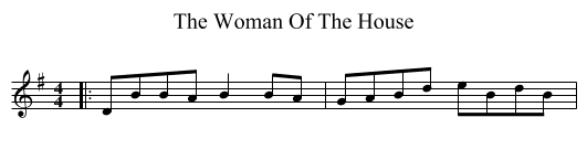 The Woman Of The House - staff notation