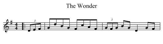 The Wonder - staff notation