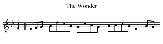 The Wonder - staff notation