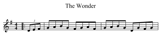 The Wonder - staff notation