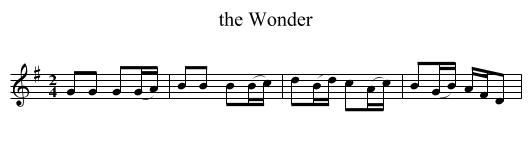 the Wonder - staff notation