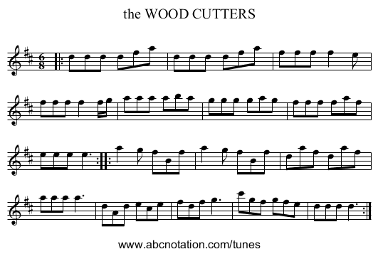 the WOOD CUTTERS - staff notation