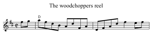 The woodchoppers reel - staff notation
