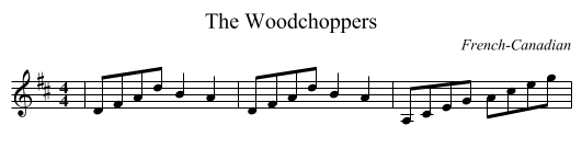 The Woodchoppers - staff notation