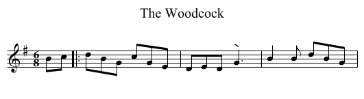 The Woodcock - staff notation