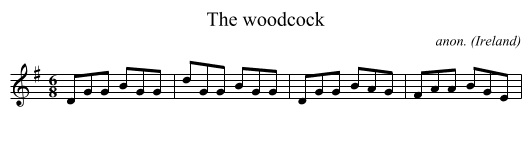 The woodcock - staff notation