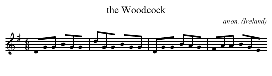 the Woodcock - staff notation