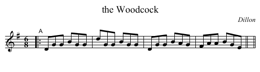 the Woodcock - staff notation