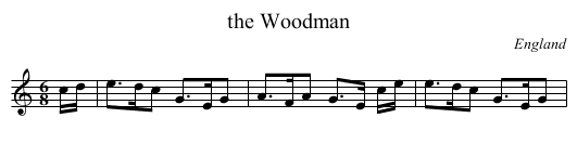 the Woodman - staff notation