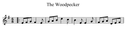 The Woodpecker - staff notation