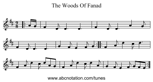 The Woods Of Fanad - staff notation
