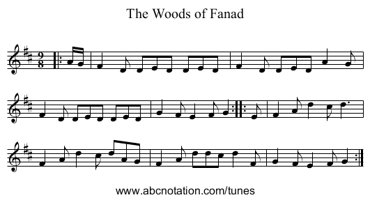 The Woods of Fanad - staff notation