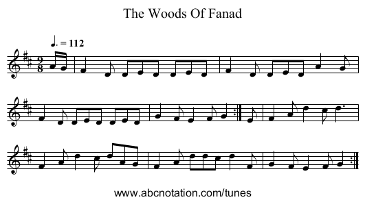 The Woods Of Fanad - staff notation