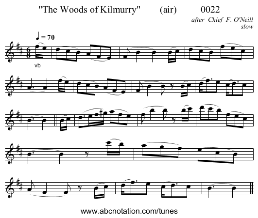 The Woods of Kilmurry (air) 0022 - staff notation