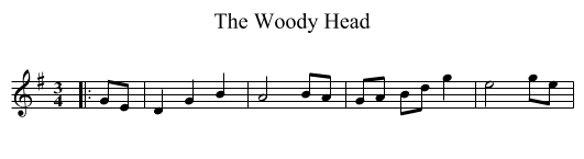The Woody Head - staff notation
