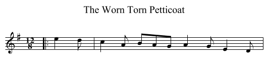 The Worn Torn Petticoat - staff notation
