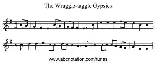 The Wraggle-taggle Gypsies - staff notation