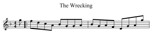 The Wrecking - staff notation