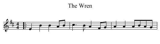 The Wren - staff notation