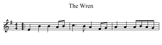 The Wren - staff notation