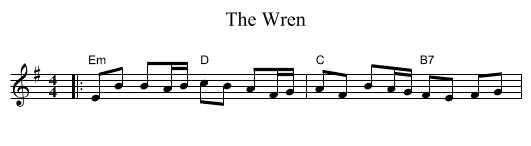 The Wren - staff notation