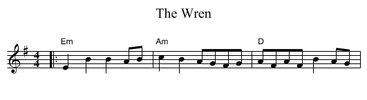 The Wren - staff notation