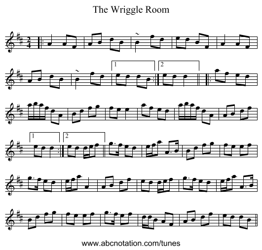 The Wriggle Room - staff notation
