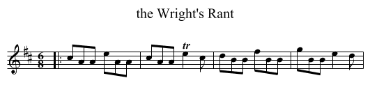 the Wright's Rant - staff notation