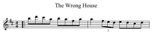 The Wrong House - staff notation